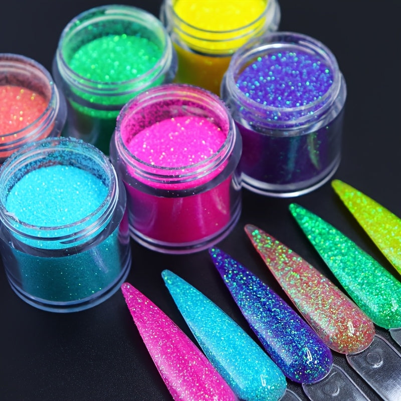 3pcs/Set Bottled Candy Colored Nail Glitter Summer Color 0.2Mm Fine Glitter Powder